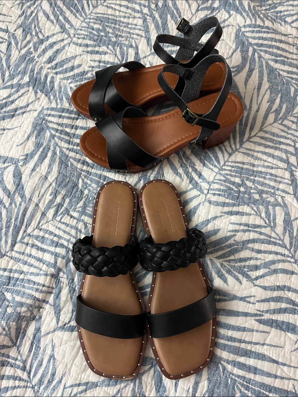 Black Braided and Strappy Women's Sandals - Stylish Summer Footwear